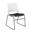Lumin Wire Rod Guest Chair - Vinyl Seat Guest Chair, Cafe Chair, Stack Chair SitOnIt Arctic Plastic Vinyl Color Onyx Frame Color Black