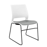 Lumin Wire Rod Guest Chair - Vinyl Seat Guest Chair, Cafe Chair, Stack Chair SitOnIt Arctic Plastic Vinyl Color Platinum Frame Color Black
