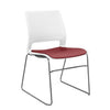 Lumin Wire Rod Guest Chair - Vinyl Seat Guest Chair, Cafe Chair, Stack Chair SitOnIt Arctic Plastic Vinyl Color Ruby Frame Color Chrome