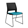 Lumin Wire Rod Guest Chair - Vinyl Seat Guest Chair, Cafe Chair, Stack Chair SitOnIt Black Plastic Vinyl Color Antigua Frame Color Black