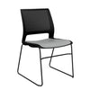 Lumin Wire Rod Guest Chair - Vinyl Seat Guest Chair, Cafe Chair, Stack Chair SitOnIt Black Plastic Vinyl Color Platinum Frame Color Black