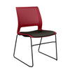 Lumin Wire Rod Guest Chair - Vinyl Seat Guest Chair, Cafe Chair, Stack Chair SitOnIt Red Plastic Vinyl Color Onyx Frame Color Black
