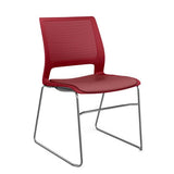 Lumin Wire Rod Guest Chair - Vinyl Seat Guest Chair, Cafe Chair, Stack Chair SitOnIt Red Plastic Vinyl Color Ruby Frame Color Chrome