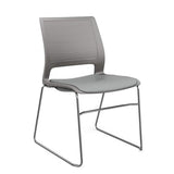Lumin Wire Rod Guest Chair - Vinyl Seat Guest Chair, Cafe Chair, Stack Chair SitOnIt Sterling Plastic Vinyl Color Platinum Frame Color Chrome