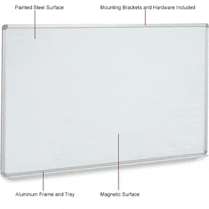 Magnetic Whiteboard - 96 x 48 - Steel Surface - Aluminum Frame Magnetic Whiteboard Global Industrial 