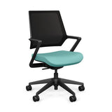 Mavic 5 Star Meeting Chair | SitOnIt Light Task Chair, Conference Chair, Computer Chair, Teacher Chair, Meeting Chair SitOnit Vinyl Color Aqua Mesh Color Onyx 