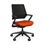 Mavic 5 Star Meeting Chair | SitOnIt Light Task Chair, Conference Chair, Computer Chair, Teacher Chair, Meeting Chair SitOnit Vinyl Color Tangerine Mesh Color Onyx 