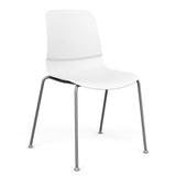 Mika Four Leg Plastic Shell Chair Guest Chair, Cafe Chair, Stack Chair SitOnIt Fog Frame Color Shell Color White 