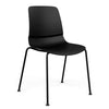 Mika Four Leg Plastic Shell Chair Guest Chair, Cafe Chair, Stack Chair SitOnIt Frame Color Black Shell Color Black 