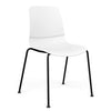 Mika Four Leg Plastic Shell Chair Guest Chair, Cafe Chair, Stack Chair SitOnIt Frame Color Black Shell Color White 