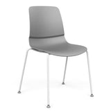 Mika Four Leg Plastic Shell Chair Guest Chair, Cafe Chair, Stack Chair SitOnIt Frame Color White Shell Color Fog 