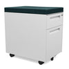 Mobile Pedestal With Cushion Top Mobile Pedestal SitOnIt Fabric Color Emerald White 