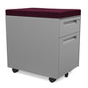 Mobile Pedestal With Cushion Top Mobile Pedestal SitOnIt Fabric Color Plum Silver 