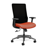 Novo Highback Office Chair Office Chair, Conference Chair, Computer Chair, Teacher Chair, Meeting Chair SitOnIt Fabric Color Flame Mesh Color Onyx 