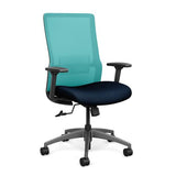 Novo Highback Office Chair Office Chair, Conference Chair, Computer Chair, Teacher Chair, Meeting Chair SitOnIt Fabric Color Midnight Mesh Color Aqua 