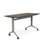 Ocala Flip Top Table Flip Top Table SitOnIt Laminate Color Driftwood Frame Color Silver 