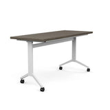 Ocala Flip Top Table Flip Top Table SitOnIt Laminate Color Driftwood Frame Color White 