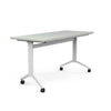 Ocala Flip Top Table Flip Top Table SitOnIt Laminate Color Folkstone Grey Frame Color White 