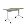 Ocala Flip Top Table Flip Top Table SitOnIt Laminate Color Sandalwood Frame Color White 