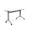 Ocala Flip Top Table Flip Top Table SitOnIt Laminate Color White Frame Color Silver 