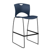 OnCall Stool with No Arms - Bar Height Stools SitOnIt Plastic Color Navy 30" Bar Height Frame Color Black