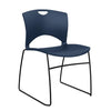 OnCall Wire Rod Stack Chair Guest Chair, Stack Chair SitOniT Navy Plastic No Arms Black Frame