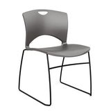 OnCall Wire Rod Stack Chair Guest Chair, Stack Chair SitOniT Slate Plastic No Arms Black Frame