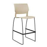 Orbix Wire Rod Stool by SitOnIt | Plastic Shell, Armless Stools SitOnIt Frame Color Black Plastic Color Bisque 