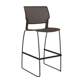 Orbix Wire Rod Stool by SitOnIt | Plastic Shell, Armless Stools SitOnIt Frame Color Black Plastic Color Chocolate 
