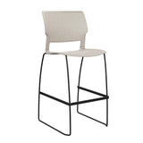 Orbix Wire Rod Stool by SitOnIt | Plastic Shell, Armless Stools SitOnIt Frame Color Black Plastic Color Latte 