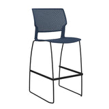 Orbix Wire Rod Stool by SitOnIt | Plastic Shell, Armless Stools SitOnIt Frame Color Black Plastic Color Navy 