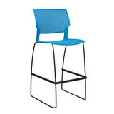 Orbix Wire Rod Stool by SitOnIt | Plastic Shell, Armless Stools SitOnIt Frame Color Black Plastic Color Pacific 