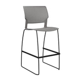 Orbix Wire Rod Stool by SitOnIt | Plastic Shell, Armless Stools SitOnIt Frame Color Black Plastic Color Slate 