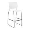 Orbix Wire Rod Stool by SitOnIt | Plastic Shell, Armless Stools SitOnIt Frame Color Chrome Plastic Color Arctic 