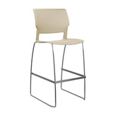 Orbix Wire Rod Stool by SitOnIt | Plastic Shell, Armless Stools SitOnIt Frame Color Chrome Plastic Color Bisque 