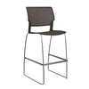 Orbix Wire Rod Stool by SitOnIt | Plastic Shell, Armless Stools SitOnIt Frame Color Chrome Plastic Color Chocolate 