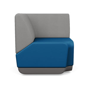 Pasea 90 Degree Corner Seat | Two Toned | SitOnIt Modular Lounge Seating SitOnIt Vinyl Color Electric Blue Fabric Color Nickle 