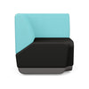 Pasea 90 Degree Corner Seat | Two Toned | SitOnIt Modular Lounge Seating SitOnIt Vinyl Color Onyx Fabric Color Aqua 