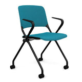 Qwiz Nester Chair Nesting Chairs SitOnIt Color Splash Black Frame Fixed Arms