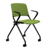 Qwiz Nester Chair Nesting Chairs SitOnIt Fabric Color Clover Black Frame Fixed Arms