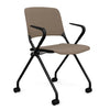 Qwiz Nester Chair Nesting Chairs SitOnIt Fabric Color Meteor Black Frame Fixed Arms