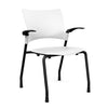 Relay Four Leg Chair Guest Chair, Cafe Chair, Stack Chair SitOnIt Arctic Plastic Black Frame Fixed Arms