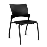 Relay Four Leg Chair Guest Chair, Cafe Chair, Stack Chair SitOnIt Black Plastic Black Frame Armless