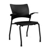 Relay Four Leg Chair Guest Chair, Cafe Chair, Stack Chair SitOnIt Black Plastic Black Frame Fixed Arms