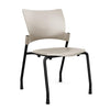 Relay Four Leg Chair Guest Chair, Cafe Chair, Stack Chair SitOnIt Latte Plastic Black Frame Armless