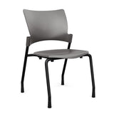 Relay Four Leg Chair Guest Chair, Cafe Chair, Stack Chair SitOnIt Slate Plastic Black Frame Armless