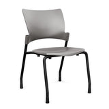 Relay Four Leg Chair Guest Chair, Cafe Chair, Stack Chair SitOnIt Sterling Plastic Black Frame Armless