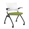 Relay Nester Chair | Black & Silver Frame | Fabric Seat | SitOnIt Nesting Chairs SitOnIt Arctic Plastic Fabric Color Apple Fixed Arms
