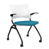 Relay Nester Chair | Black & Silver Frame | Fabric Seat | SitOnIt Nesting Chairs SitOnIt Arctic Plastic Fabric Color Blue Skies Fixed Arms