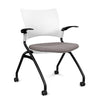 Relay Nester Chair | Black & Silver Frame | Fabric Seat | SitOnIt Nesting Chairs SitOnIt Arctic Plastic Fabric Color Carbon Fixed Arms